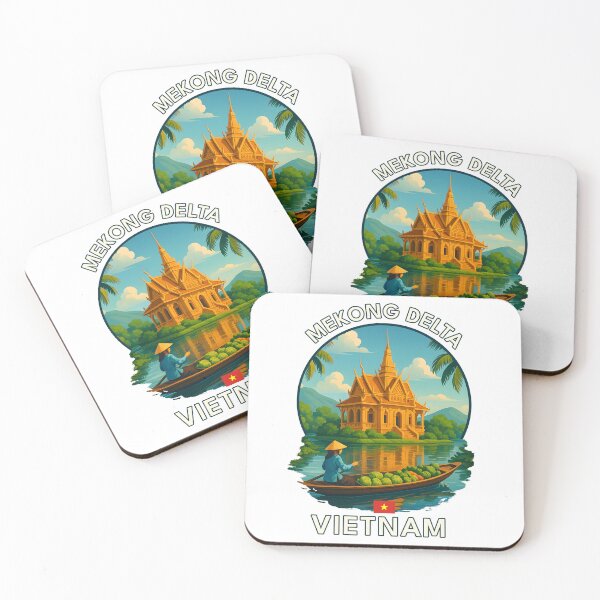 Item preview, Mekong Delta Southern Vietnam Vietnam - Iconic Asia Landmark Travel vacation destination souvenir art  designed and sold by inkNext.