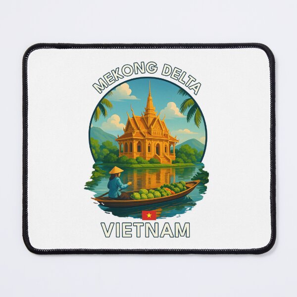 Item preview, Mekong Delta Southern Vietnam Vietnam - Iconic Asia Landmark Travel vacation destination souvenir art designed and sold by inkNext.