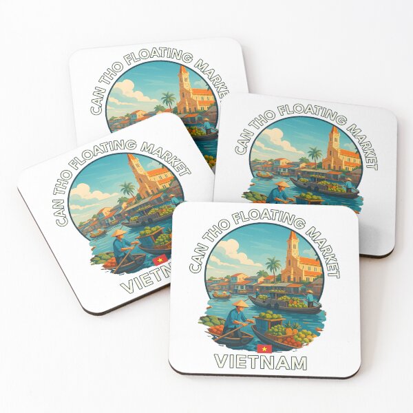 Item preview, Can Tho Floating Market Can Tho Vietnam - Iconic Asia Landmark Travel vacation destination souvenir art designed and sold by inkNext.