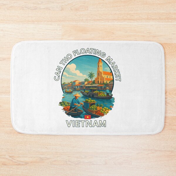 Item preview, Can Tho Floating Market Can Tho Vietnam - Iconic Asia Landmark Travel vacation destination souvenir art  designed and sold by inkNext.