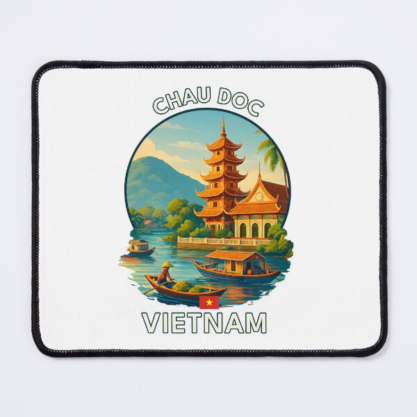 Item preview, Chau Doc An Giang Vietnam - Iconic Asia Landmark Travel vacation destination souvenir art designed and sold by inkNext.