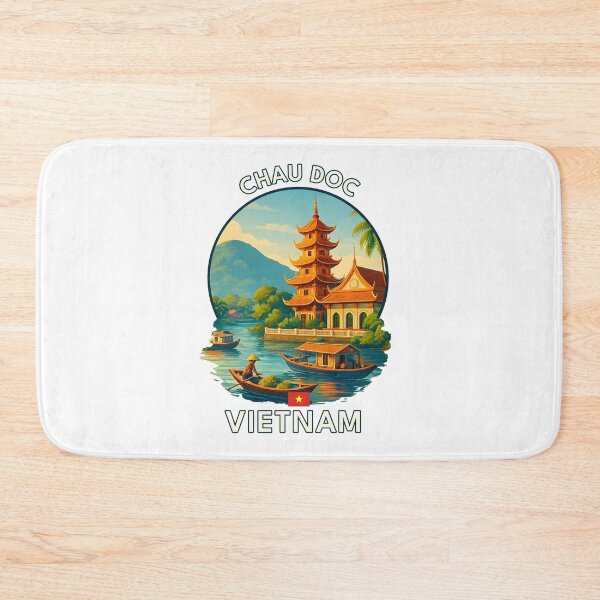 Item preview, Chau Doc An Giang Vietnam - Iconic Asia Landmark Travel vacation destination souvenir art  designed and sold by inkNext.