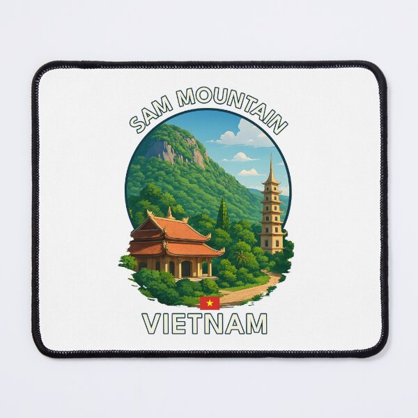 Item preview, Sam Mountain An Giang Vietnam - Iconic Asia Landmark Travel vacation destination souvenir art designed and sold by inkNext.