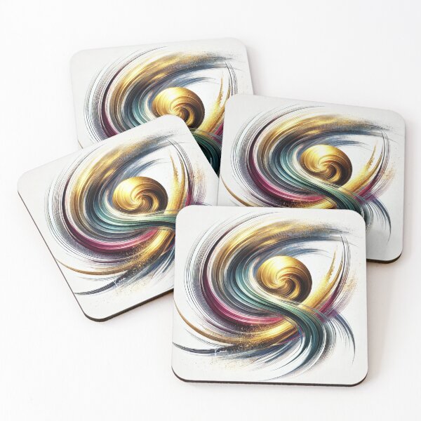 Item preview, “Golden Energy – Dynamic Color Swirl in Zen Aesthetics” designed and sold by Zenlines by Ralf Gradl.