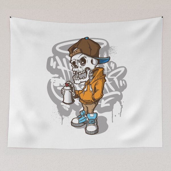 Item preview, Street Art Skeleton - Graffiti Skull Design designed and sold by PSYNOVA.