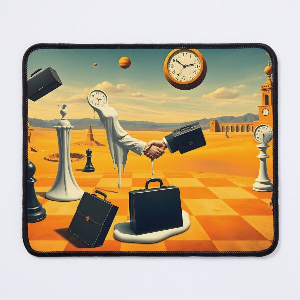 Item preview, Surreal Business Meeting Melting Chess Handshake designed and sold by ARJ-Fashion.