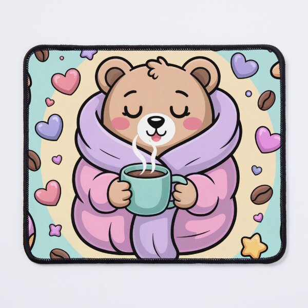 Item preview, Sleepy Bear Robe Coffee - Cute Cozy Bear with Donuts and Croissants designed and sold by YourSocialBae.