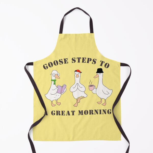 Item preview, Goose Steps to a Great Morning – Funny Goose Trio Design designed and sold by TheBeeKindSpace.