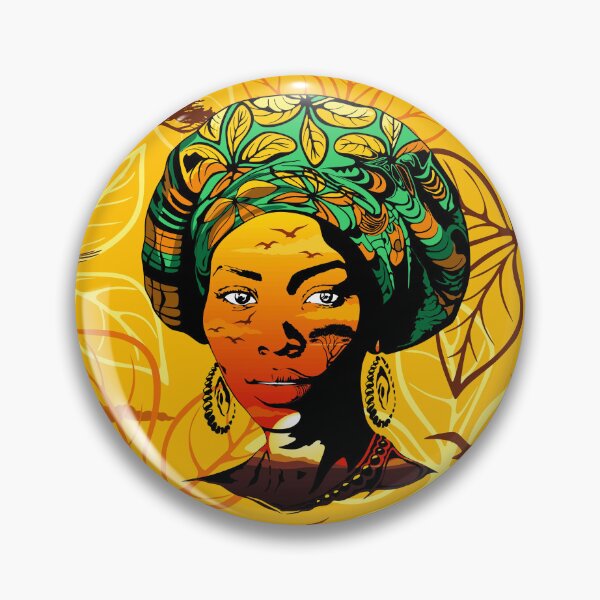 Item preview, African Woman Silhouette Portrait with Sunset designed and sold by BluedarkArt.