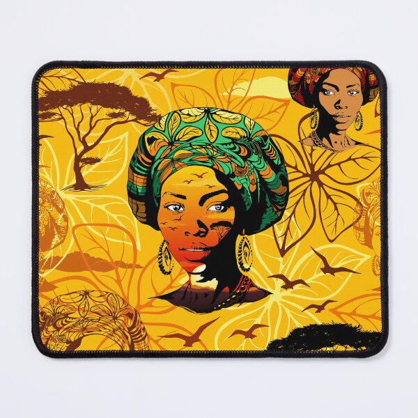Item preview, African Woman Silhouette Portrait with Sunset designed and sold by BluedarkArt.