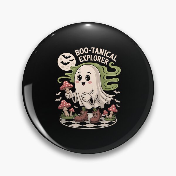Item preview, Boo-tanical Explorer Funny Mushroom Foraging Ghost designed and sold by Sea4Adventures.