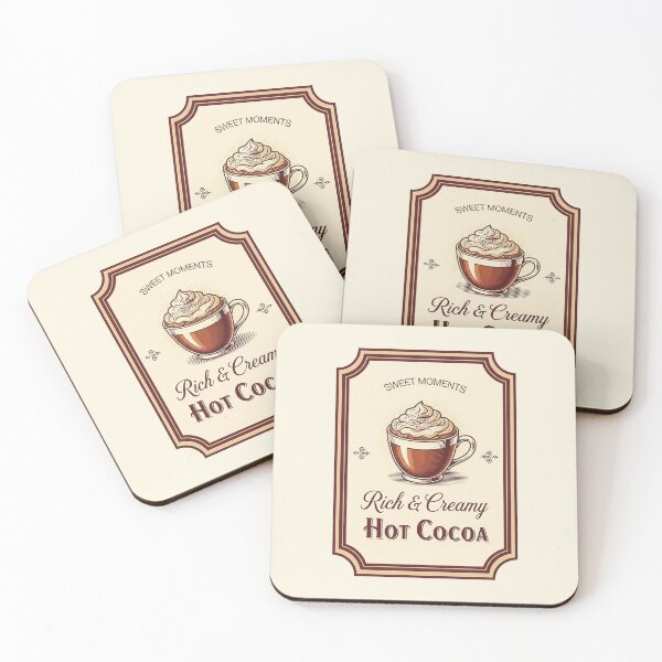 Item preview, Rich & Creamy Hot Cocoa – Vintage Coffeehouse Style Label designed and sold by Iras-Art-Corner.