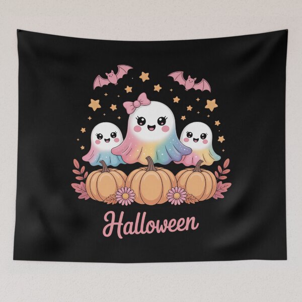 Item preview, Halloween Ghost Coquette Bow Fall Pumpkin Spooky Season Girl designed and sold by Sea4Adventures.
