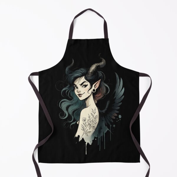 Item preview, Dark Siren – Horned Beauty with Wings and Ink designed and sold by LuminShadowArt.