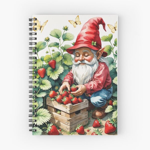 Item preview, Strawberry Gathering Gnome – Summer Cottagecore Harvest designed and sold by Deezyned.