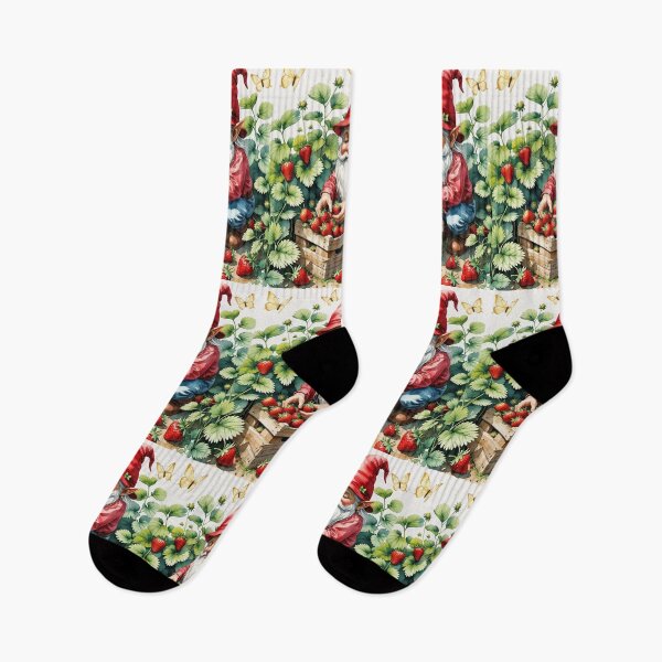 Item preview, Strawberry Gathering Gnome – Summer Cottagecore Harvest designed and sold by Deezyned.