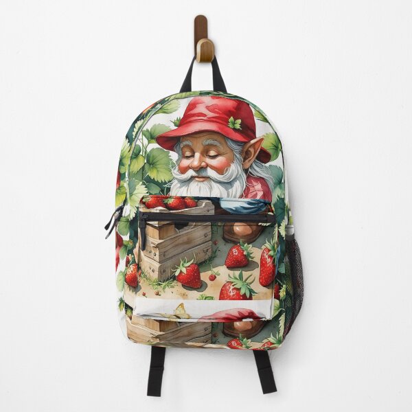 Item preview, Strawberry Gathering Gnome – Summer Cottagecore Harvest designed and sold by Deezyned.