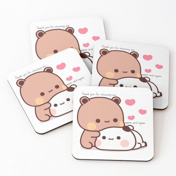 Item preview, Thank you for choosing me again and again Panda Bear And Brownie True Love BUBU DUDU Couple Goma peach Sugar Valentine xmas designed and sold by BlueSkylineArts.