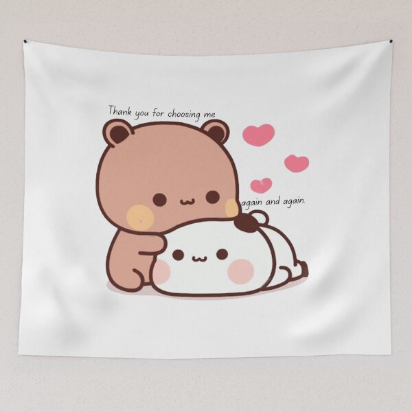 Item preview, Thank you for choosing me again and again Panda Bear And Brownie True Love BUBU DUDU Couple Goma peach Sugar Valentine xmas designed and sold by BlueSkylineArts.