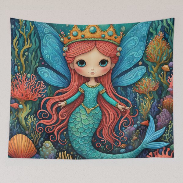 Item preview, Folk Art Coral Fairy designed and sold by Colin Bentham.