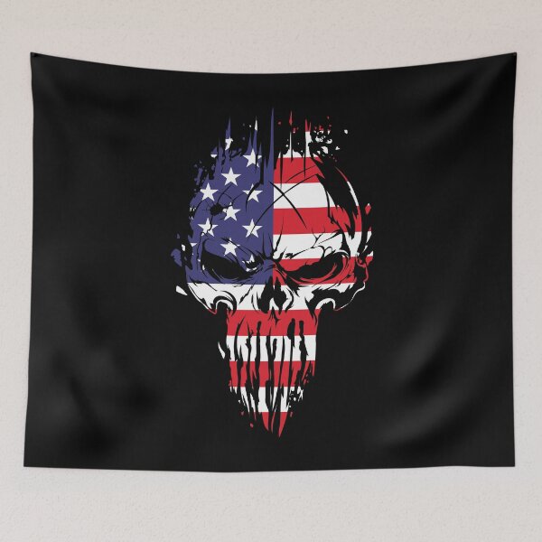 Item preview, USA Flag Custom Punisher Skull designed and sold by Spec-Ops-Design.