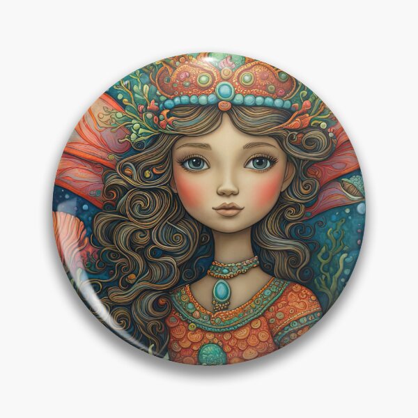 Item preview, Folk Art Coral Fairy designed and sold by Colin Bentham.