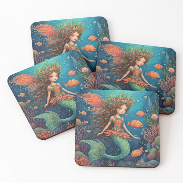 Item preview, Folk Art Coral Fairy designed and sold by Colin Bentham.