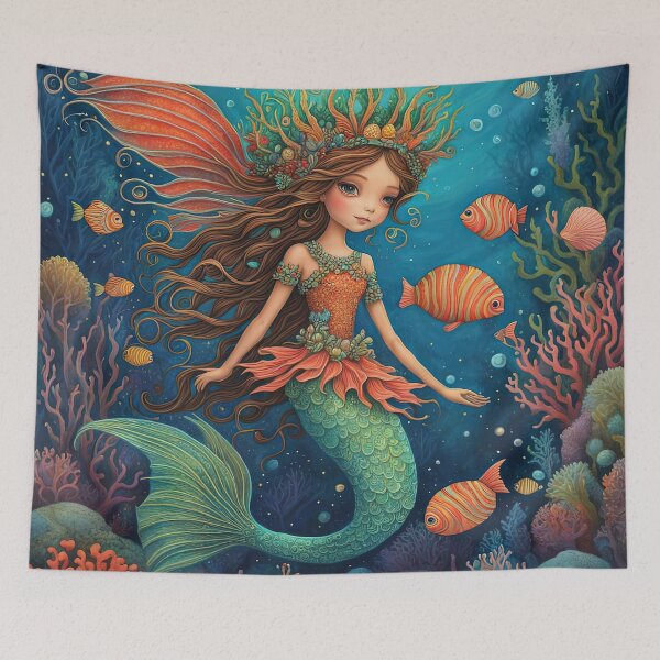 Item preview, Folk Art Coral Fairy designed and sold by Colin Bentham.