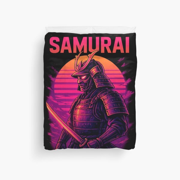 Item preview, RetroWave Samurai – Neon Warrior Spirit designed and sold by Qopta.