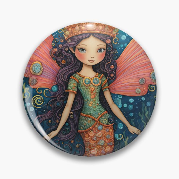 Item preview, Folk Art Coral Fairy designed and sold by Colin Bentham.