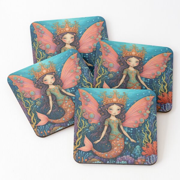 Item preview, Folk Art Coral Fairy designed and sold by Colin Bentham.