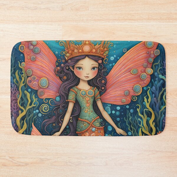 Item preview, Folk Art Coral Fairy designed and sold by Colin Bentham.