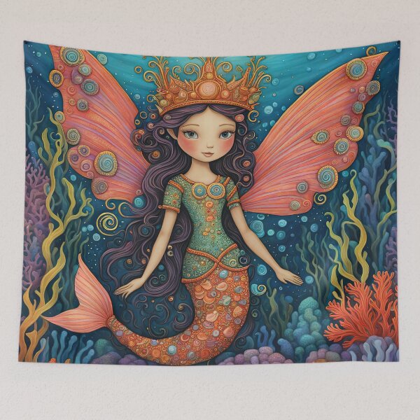 Item preview, Folk Art Coral Fairy designed and sold by Colin Bentham.