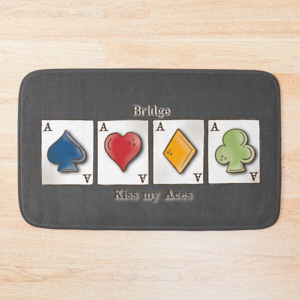 Item preview, Contract Bridge, kiss my aces, card game, ace of spades, hearts, diamonds, clubs designed and sold by DebbieJoyArt.