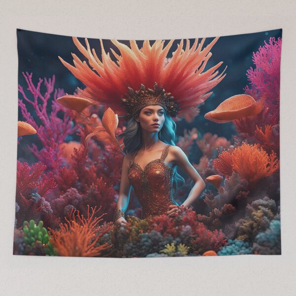 Item preview, Folk Art Coral Fairy designed and sold by Colin Bentham.