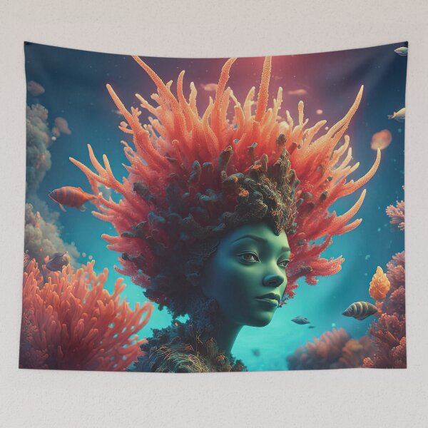 Item preview, Folk Art Coral Fairy designed and sold by Colin Bentham.