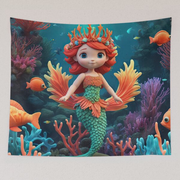 Item preview, Folk Art Coral Fairy designed and sold by Colin Bentham.