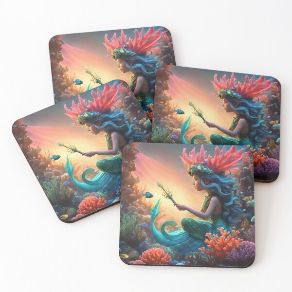 Item preview, Folk Art Coral Fairy designed and sold by Colin Bentham.