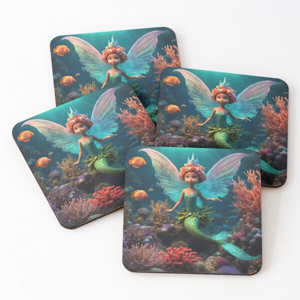 Item preview, Folk Art Coral Fairy designed and sold by Colin Bentham.