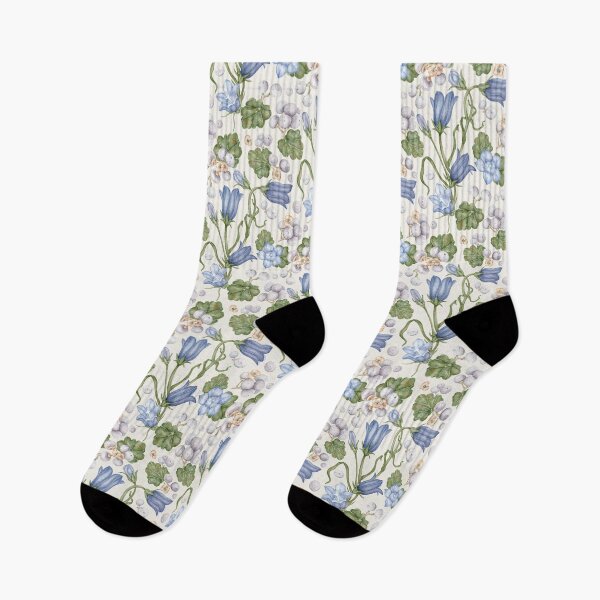Item preview, Elegant Bluebell Watercolor Pattern. White Background designed and sold by paintingbetween.