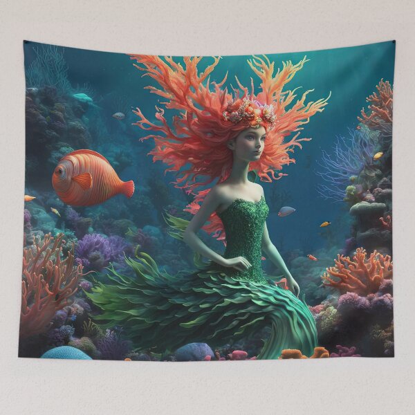 Item preview, Folk Art Coral Fairy designed and sold by Colin Bentham.
