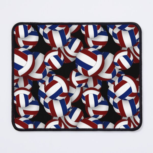 Item preview, Maroon & blue volleyballs pattern designed and sold by katzdzynes.