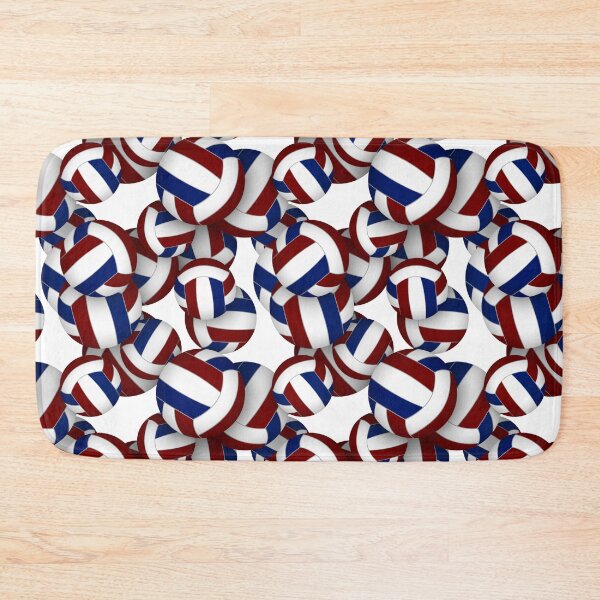 Item preview, Maroon & blue volleyballs pattern designed and sold by katzdzynes.