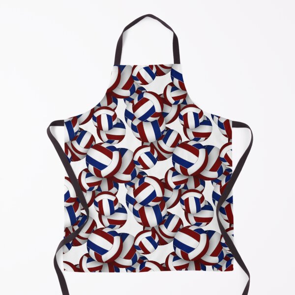 Item preview, Maroon & blue volleyballs pattern designed and sold by katzdzynes.