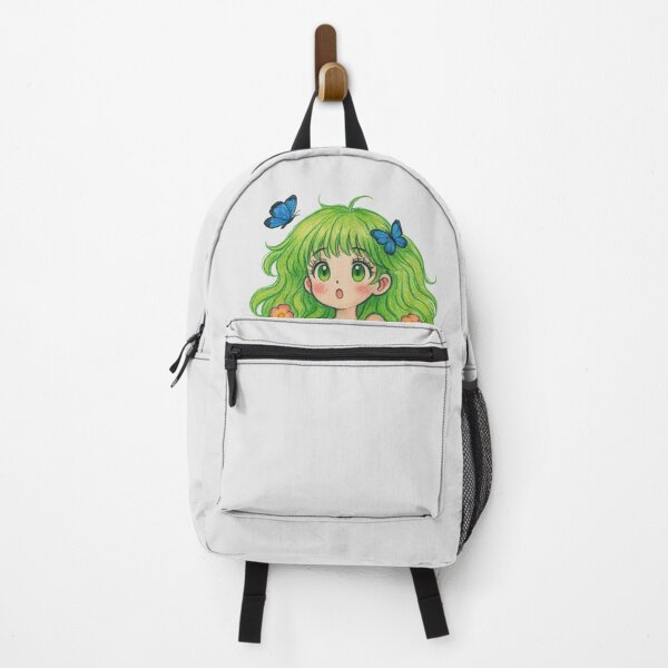 Item preview, Kawaii Green-Haired Girl with Butterflies designed and sold by HerSteps.