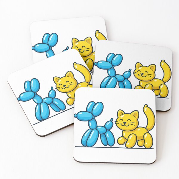 Item preview, Playful Balloon Dog and Cat – Colorful Animal Art designed and sold by haitrieuic96.