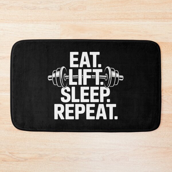 Item preview, Eat. Lift. Sleep. Repeat – Gym Life Mantra with Barbell Design designed and sold by teevoxx.