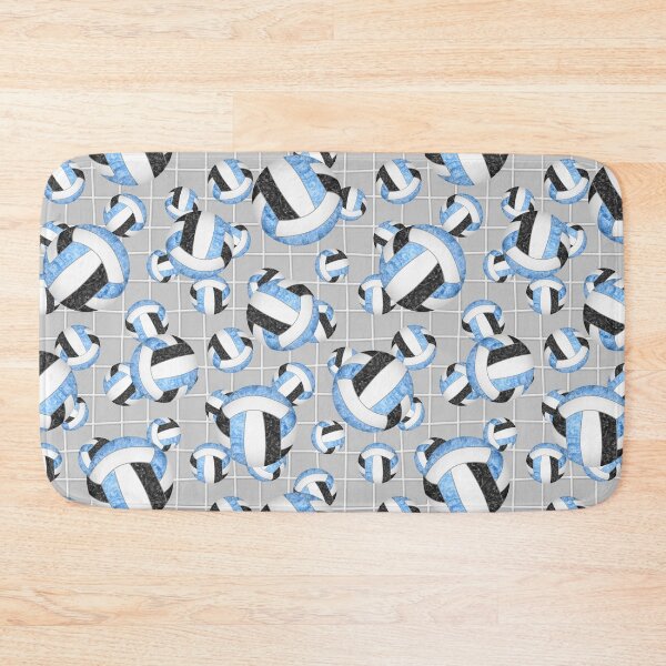 Item preview, girly light blue black volleyballs pattern with net detail accent designed and sold by katzdzynes.