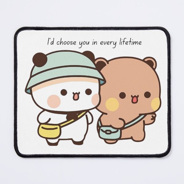 Item preview, I’d choose you in every lifetime Panda Bear And Brownie True Love BUBU DUDU Couple Goma peach Sugar Valentine xmas designed and sold by BlueSkylineArts.