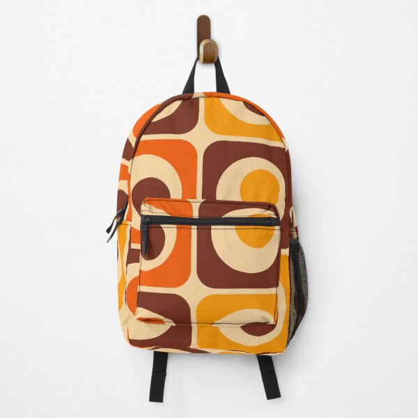 Item preview, 70s Retro Vintage Style Geometric Pattern Orange Brown and Yellow designed and sold by tonymagnerart.